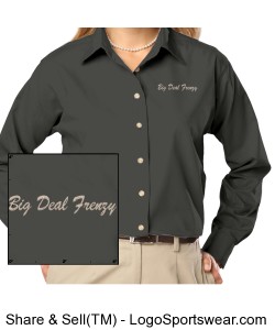 Ladies Long Sleeve Stain Release Poplin Design Zoom